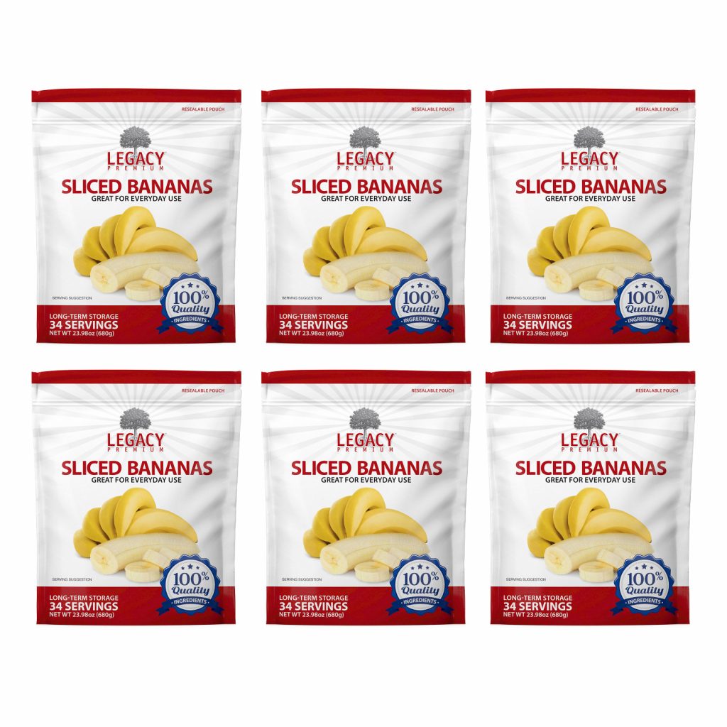 Legacy Premium Freeze Dried Sliced Bananas 6 Pouches