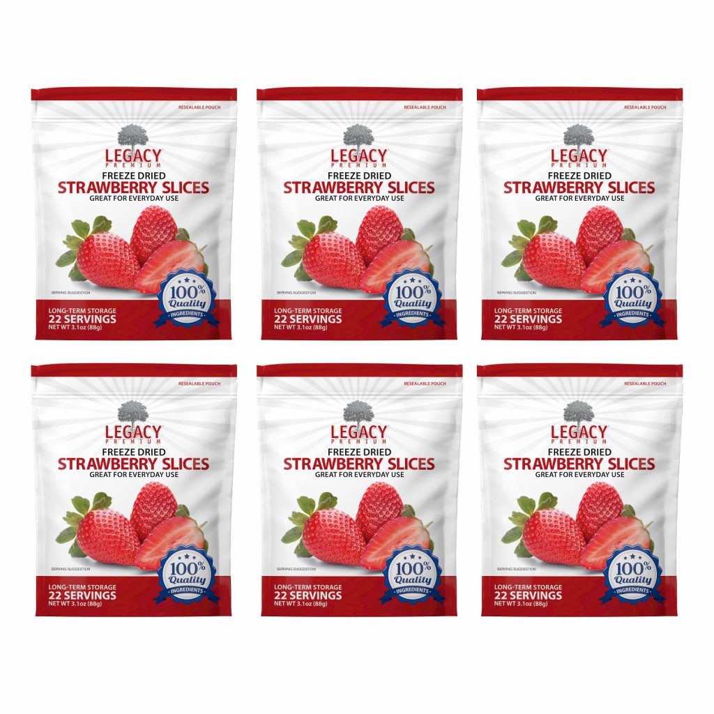 Legacy Premium Freeze Dried Strawberries 6 Pouches