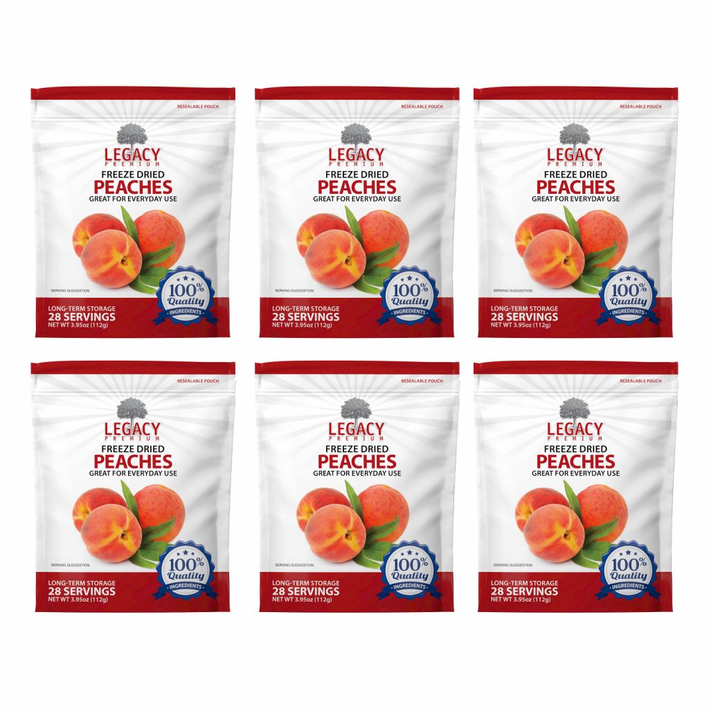 Legacy Premium Freeze Dried Peaches 6 Pouches