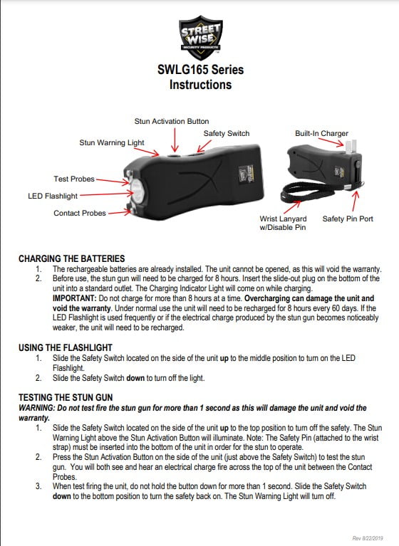 Streetwise Life Guard Instructions Cover