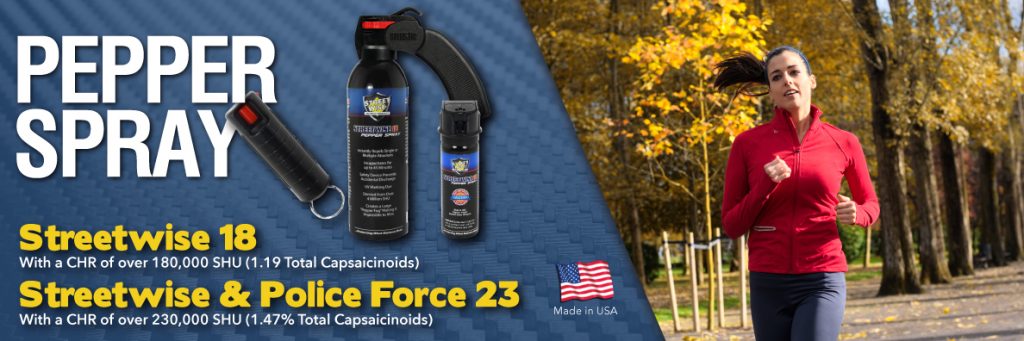 Pepper Spray SW18 & 23 Banner - Woman Jogging