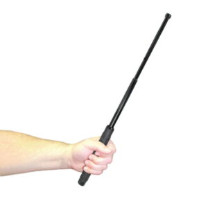 Police Force Expandable Steel Baton 21" baton in hand