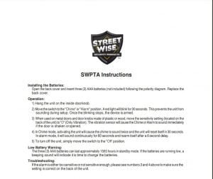 SWPTA Instructions Cover