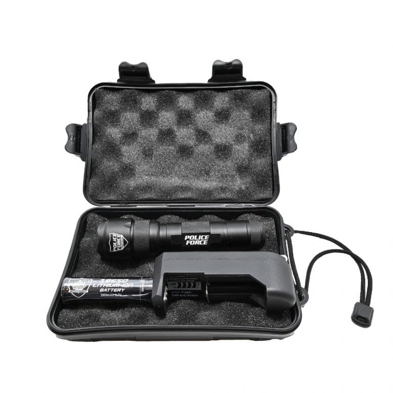 Police Force Ultra-Lite L2 LED Flashlight in carrying case