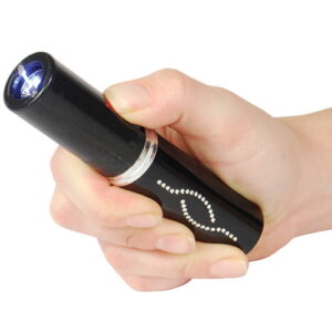 Stun Master Lipstick Stun Gun Black in hand