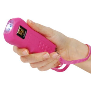 Trigger Stun Gun Flashlight pink in hand