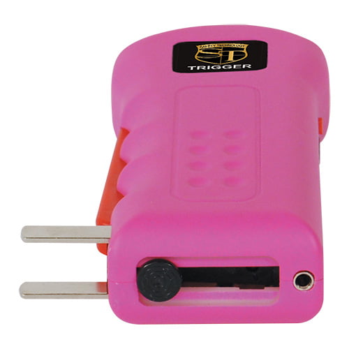 Trigger Stun Gun Flashlight pink charging prongs