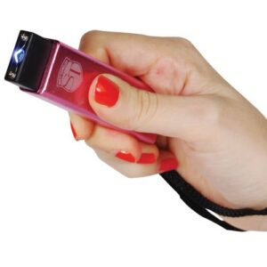 Slider Stun Gun Pink in hand