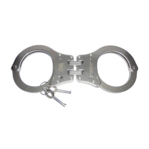 Police Force Hinged Stainless Steel NIJ Handcuffs Open w/ keys