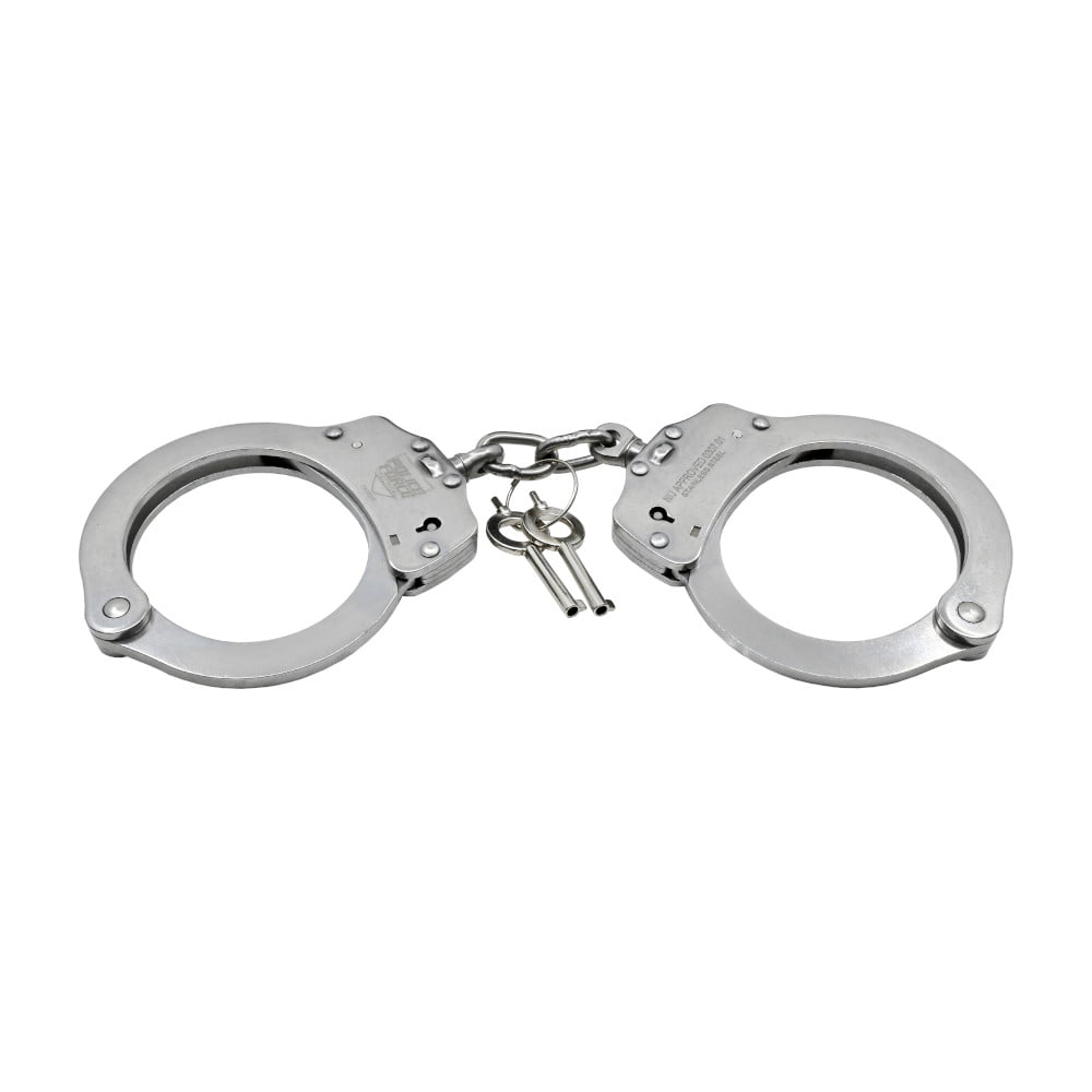 Police Force Stainless Steel NIJ Handcuffs w/ keys