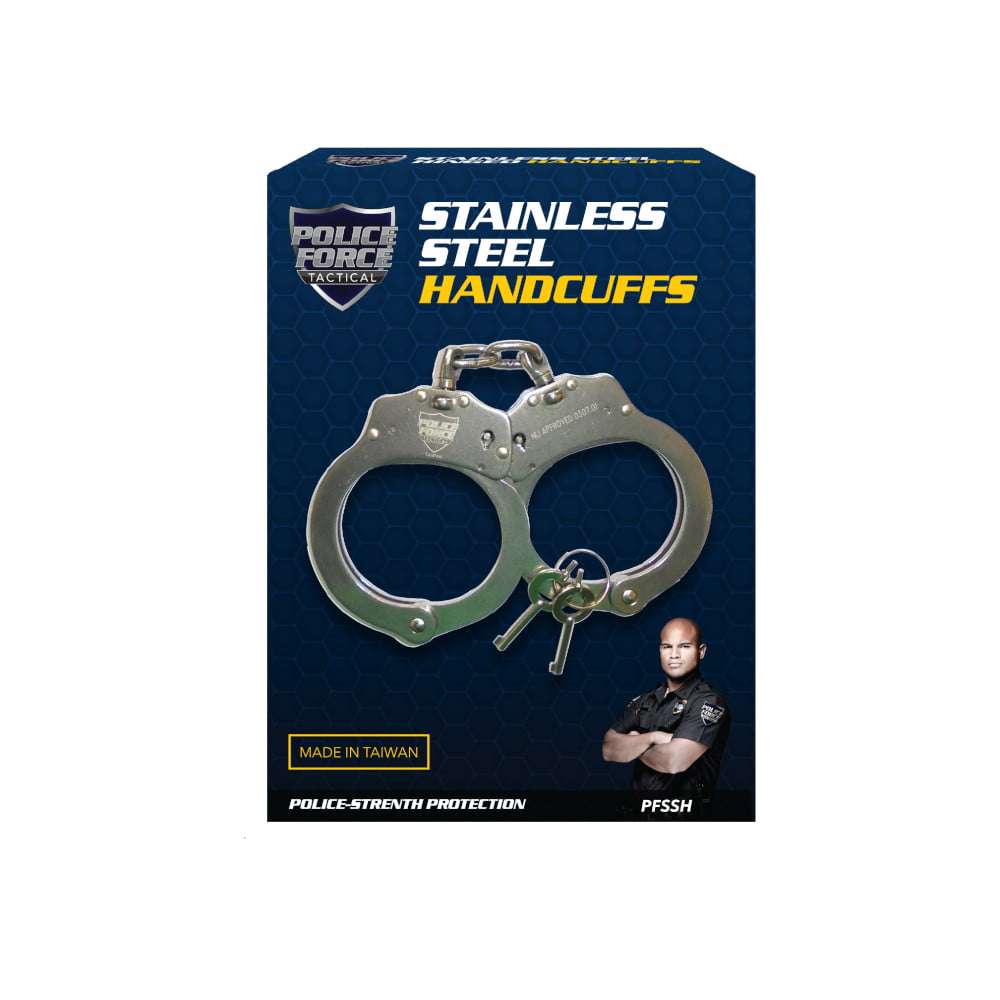 Police Force Stainless Steel NIJ Handcuffs Package