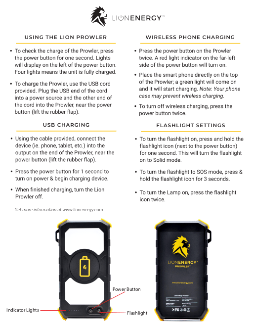 Lion Prowler Quick Start Cover