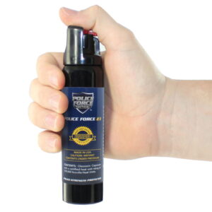 Police Force 23 Pepper Spray Twist Lock 4 oz. in hand