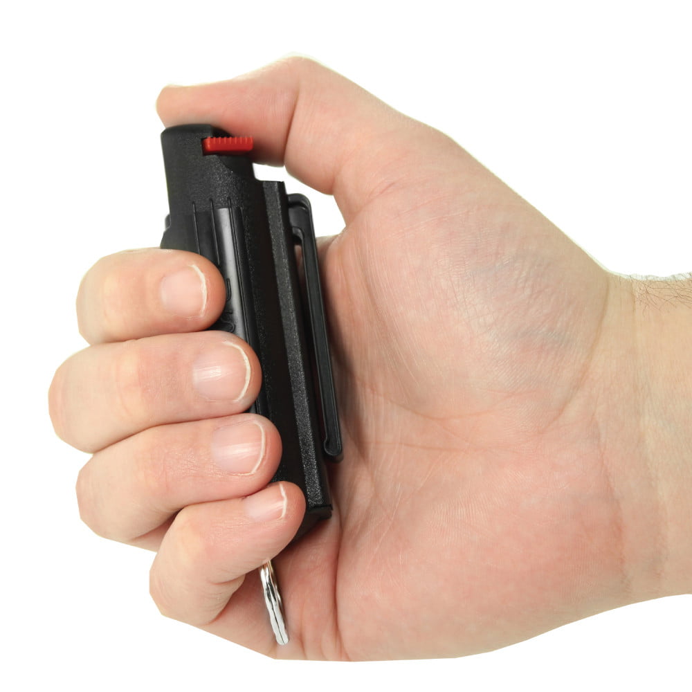 Streetwise 18 Pepper Spray 1/2 oz. Hard Case Black in hand