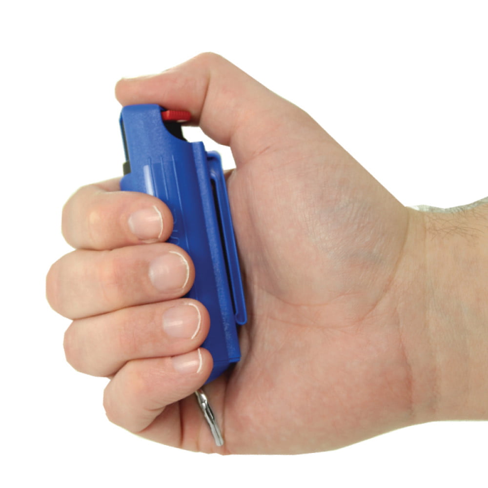 Streetwise 18 Pepper Spray 1/2 oz. Hard Case Blue in hand
