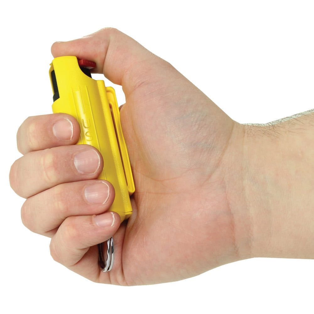 Streetwise 18 Pepper Spray 1/2 oz. Hard Case Yellow in hand