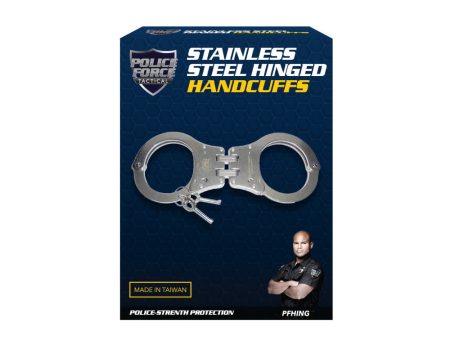 Police Force Hinged Stainless Steel NIJ Handcuffs Package