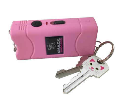 Streetwise 16M SMACK Stun Gun - Pink on side with keys