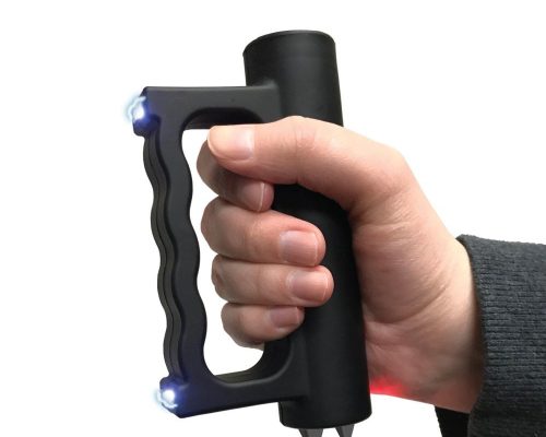 Streetwise 23M Double Down Stun Gun - Black in hand shocking