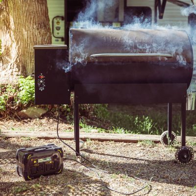 Lion Safari LT Solar Generator powering smoker